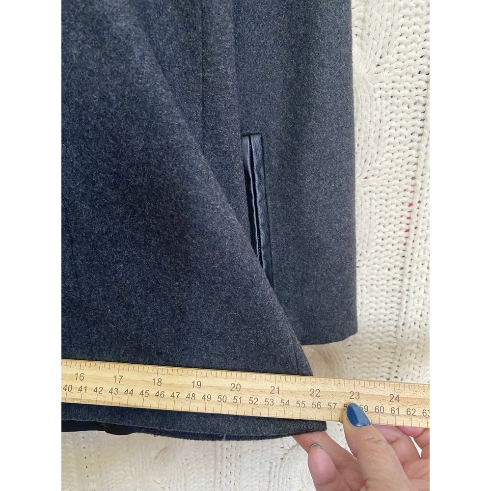 Black Rivet Wool‎ Blend Black Double Breasted Zip Pockets Peacoat Women M - Picture 11 of 12